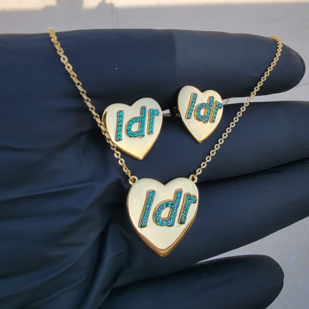 Lana del Red LDR Heart shaped Necklace Earrings Gold-plated 925 Silver